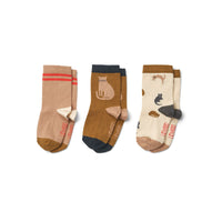 SILAS SOCKS 3-PK MIAUW/APPLE BLOSSOM MIX