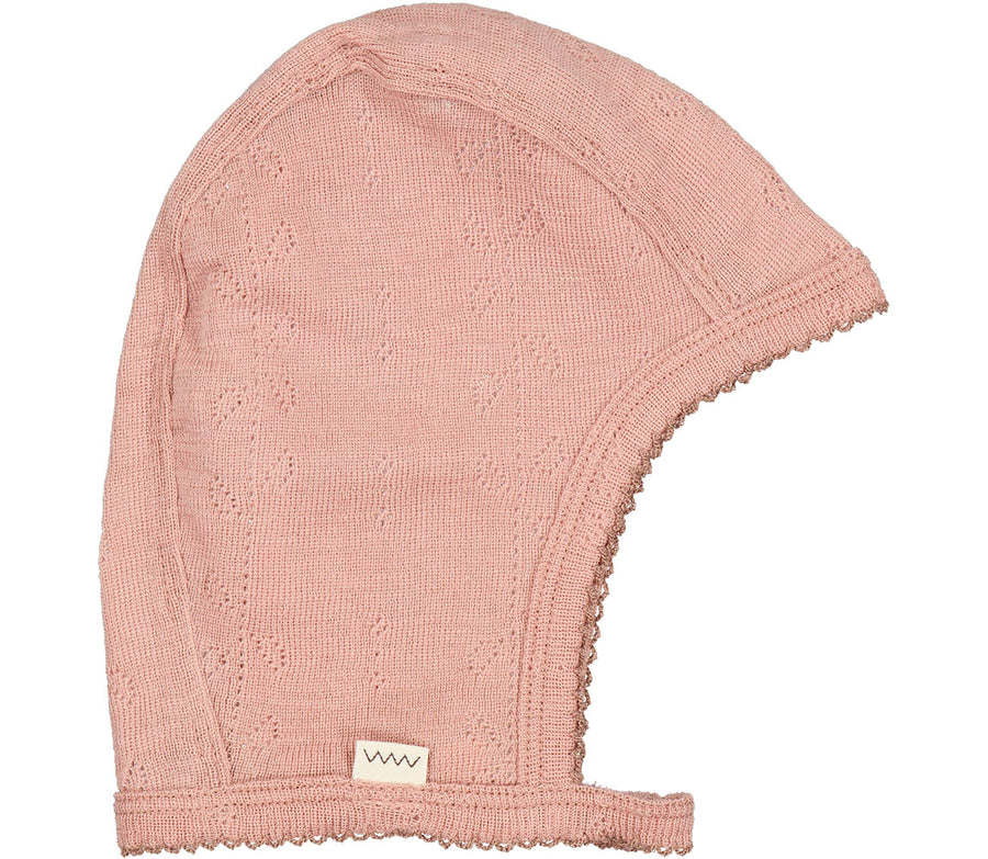 HOODY WOOL POINTELLE BURNT ROSE