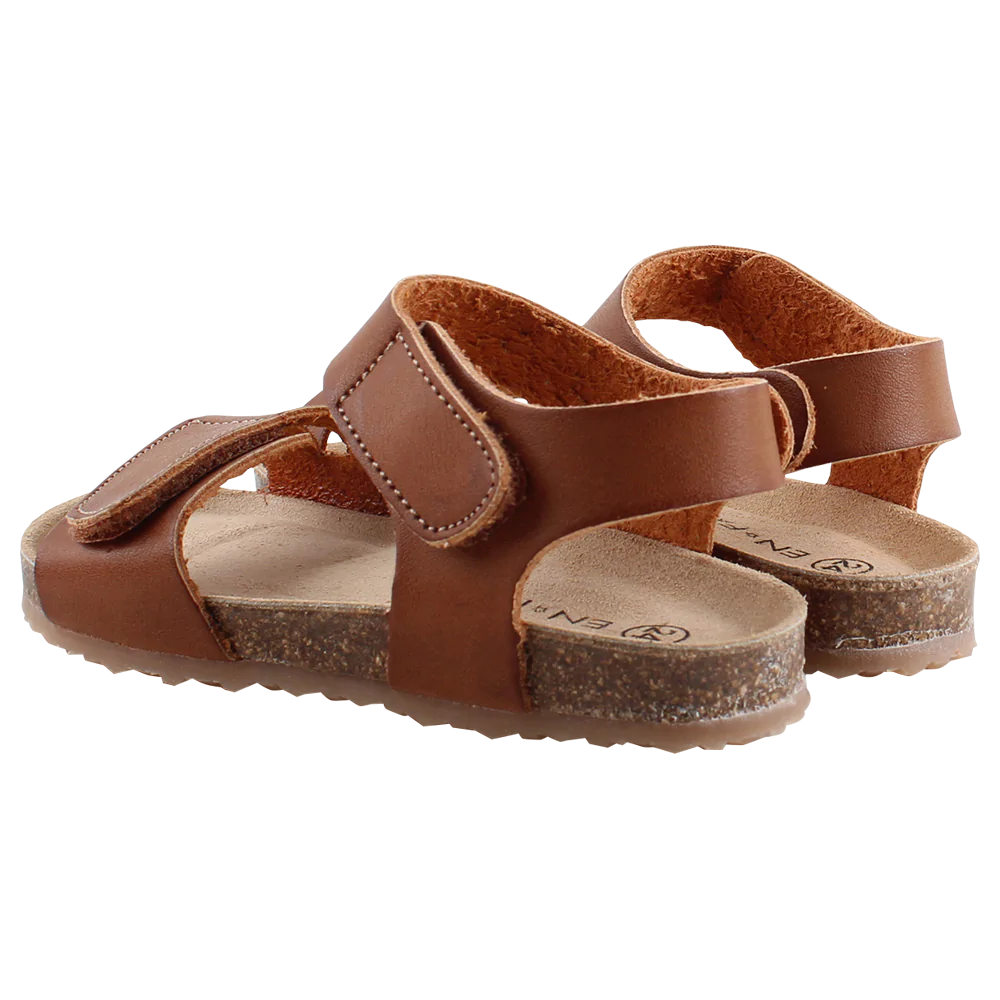 VELCRO SANDAL LEATHER BROWN