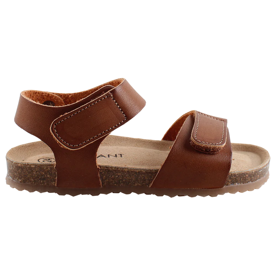 VELCRO SANDAL LEATHER BROWN