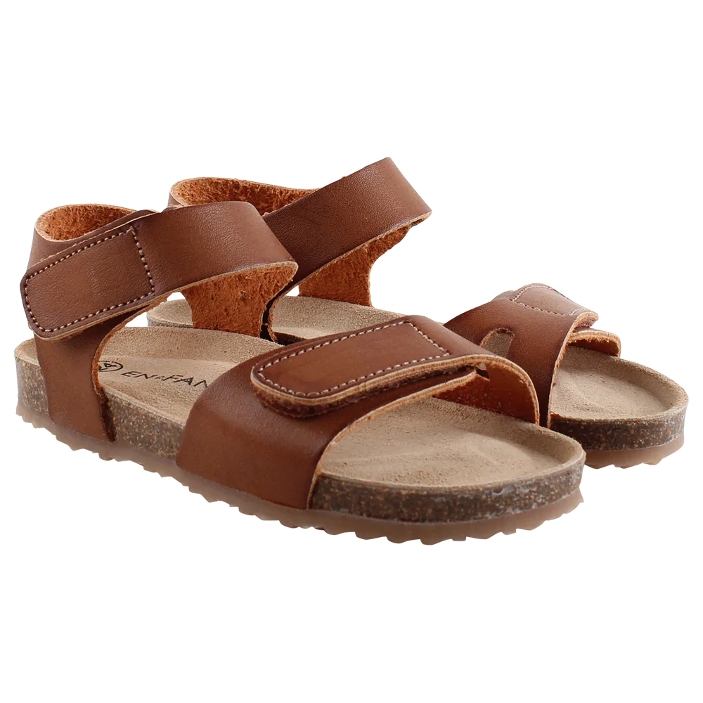 VELCRO SANDAL LEATHER BROWN