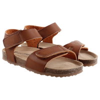 VELCRO SANDAL LEATHER BROWN